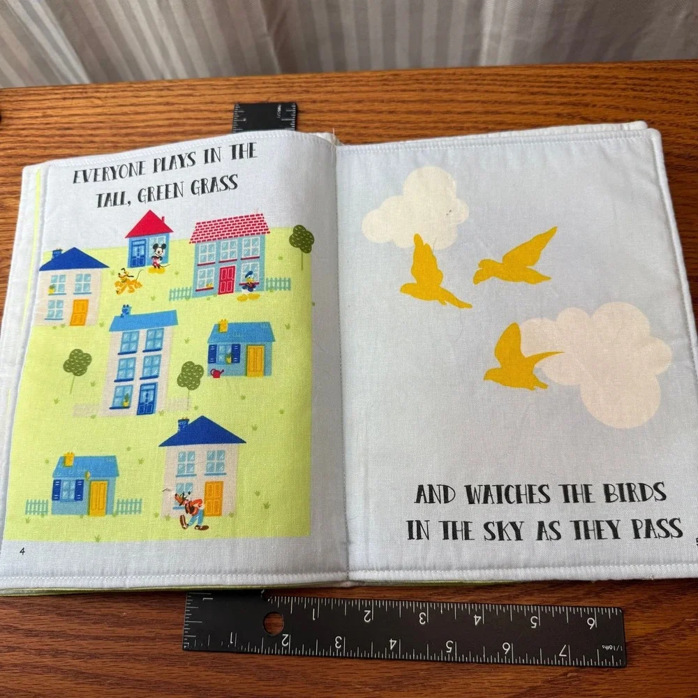 Disney Mickey Fabric Soft Book y2k baby toddler first book‎ green lime